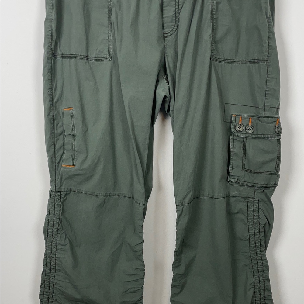Old Navy Vtg Drawstring Coin Pocket Hiking Women's 2XL Green Cargo Jogger Pants - Picture 3 of 12